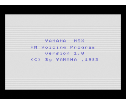 FM Voicing Program title screen for MSX